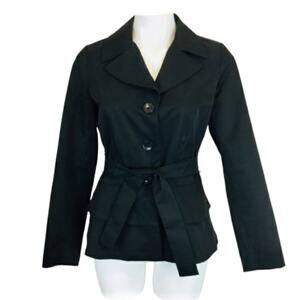 Cynthia Rowley Peacoat Tiered Ruffles with Waist Tie Size Small